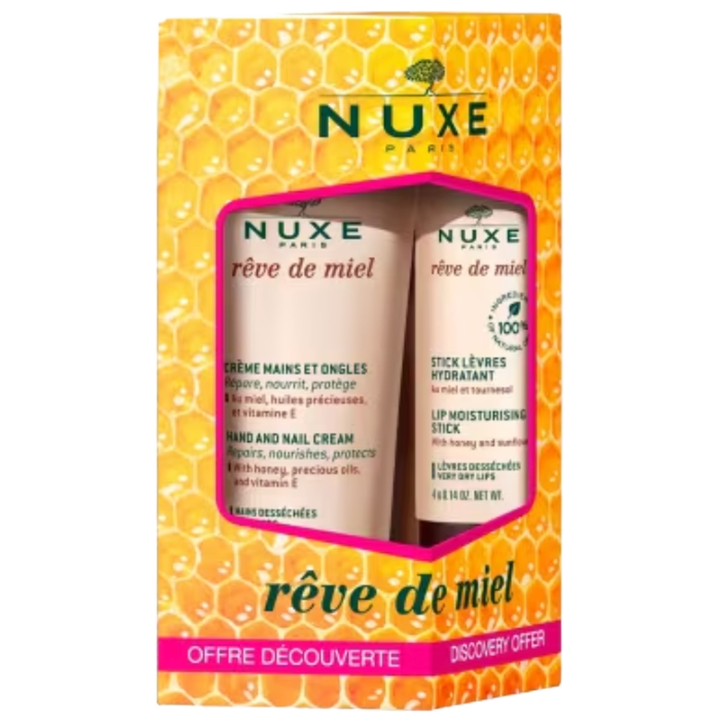 【NUXE】Crème pour les Mains et les Ongles Rêve De Miel 30 mL <1.0 fl oz> + Baume à Lèvres Hydratant 4 g <0.14 oz>