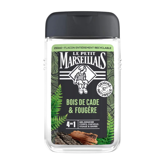 【Le Petit Marseillais】Refreshing 4-in-1 Shower Gel Cade Wood & Fern 250 mL <8.5 fl oz>